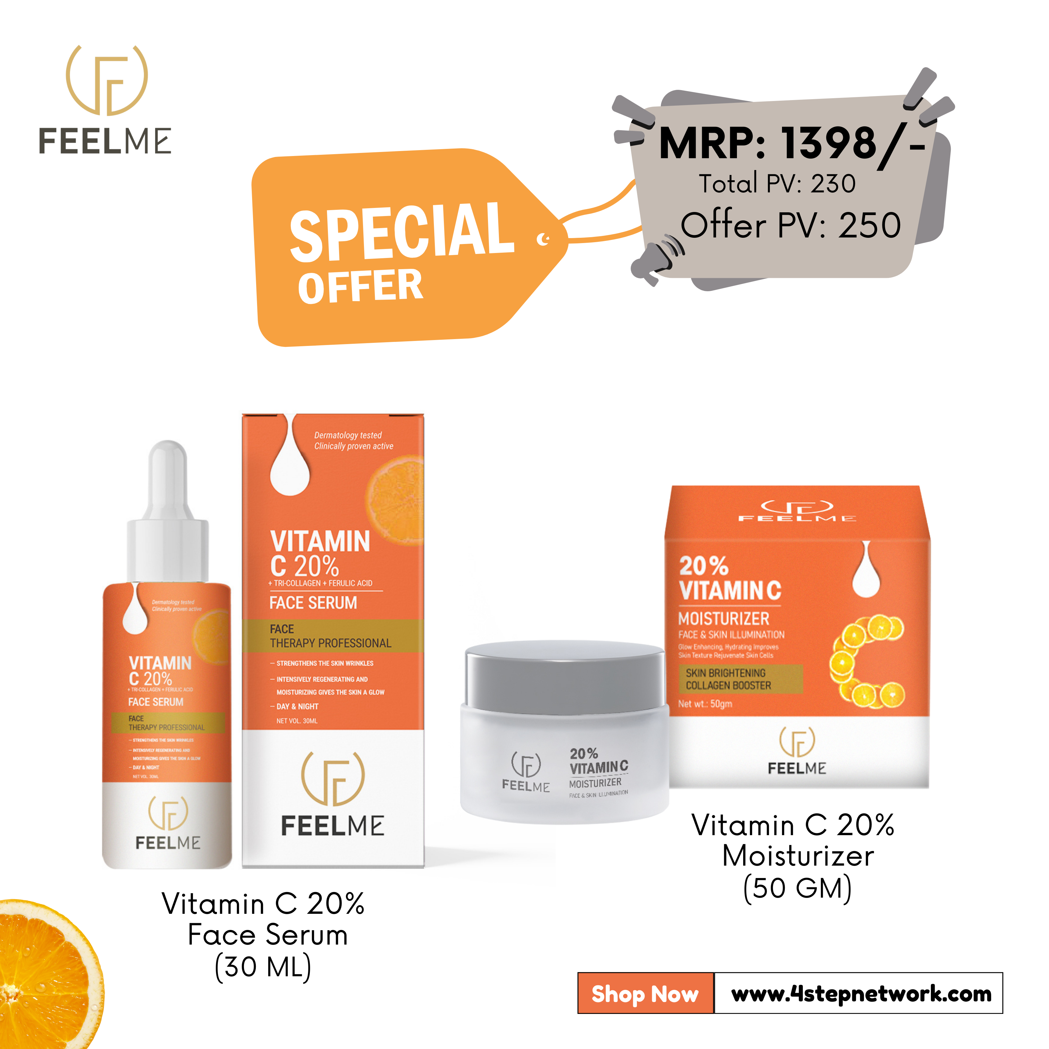 Vitamin C 20% Face Serum (30ML) + Moisturizer (50GM)